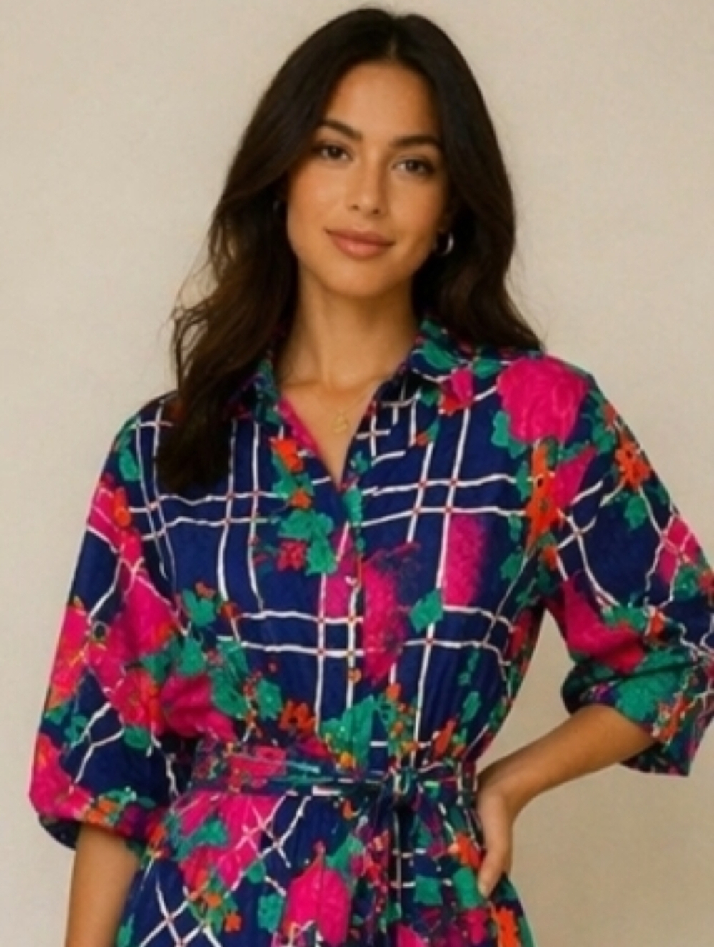 Vintage Floral Blazer - Pink and Blue